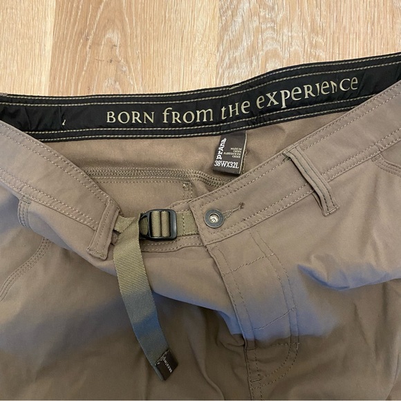 Prana Stretch Zion II Hiking Belt Roll Snap Up Pants Green 38x32 Outdoors Camp - Picture 5 of 8